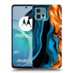 Picasee Husă neagră din silicon pentru Motorola Moto G72 - Gold blue