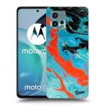 Picasee Husă transparentă din silicon pentru Motorola Moto G72 - Blue Magma