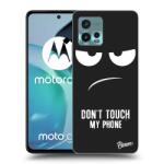 Picasee Husă neagră din silicon pentru Motorola Moto G72 - Don't Touch My Phone