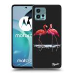 Picasee Husă neagră din silicon pentru Motorola Moto G72 - Flamingos couple