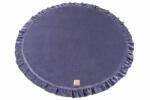 MeowBaby Saltea rotunda pentru joaca din spuma, catifea blue cu volanas, diametru 100 cm