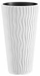Strend Pro Ghiveci decorativ cu suport interior Sandy Slim, culoare alb, 70 cm inaltime, 45 l volum (HCTS01646)