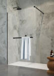 Radaway Modo New Black II Walk-in fekete zuhanyfal törölközőtartóval 105 átlátszó (2689)