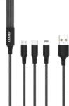 Dudao cable, USB 3in1 cable - USB Type C, micro USB, Lightning 6A 1.2m - black (TGL2) - pcone