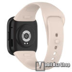  Okosóra szíj - szilikon - 121mm + 98mm hosszú - BÉZS - Xiaomi Mi Watch Lite 3 / Redmi Watch 3 / Redmi Band 3