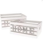 4-Home Set lădițe decorative Home, 2 buc. , alb,