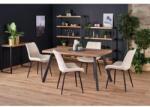  Masa Bucatarie Si Dining Extensibila Berlin 160÷220x90 Nuc/Otel Negru