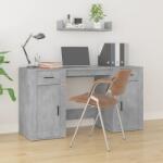 vidaXL Birou cu dulap, gri beton, lemn prelucrat (3185435)