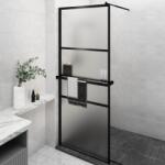 vidaXL Paravan duș walk-in cu raft negru 80x195 cm sticlă ESG/aluminiu (3185451)