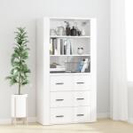 vidaXL Dulap înalt, alb extralucios, lemn compozit (3185393) Comoda