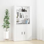 vidaXL Dulap înalt, alb extralucios, lemn compozit (3185361) Comoda