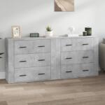 vidaXL Servante, 2 piese, gri beton, lemn prelucrat (3185411) Comoda