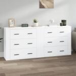 vidaXL Servante, 2 piese, alb, lemn prelucrat (3185407) Comoda