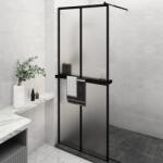 vidaXL Paravan duș walk-in cu raft negru 80x195 cm sticlă ESG/aluminiu (3185446)