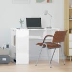 vidaXL Birou, alb extralucios, 100x55x75 cm, lemn prelucrat (823026)
