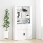 vidaXL Dulap înalt, alb extralucios, lemn compozit (3185377) Comoda