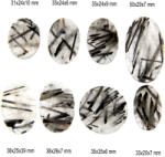  Cabochon din Cuart cu Turmalina Neagra Naturala - Ovala 31-50 x 20-35 x 6-9 mm - 1 Buc