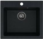 SINK Quality Mosogató Quality Ferrum 50, konyhai gránit mosogató 490x450x195 mm + fekete szifon, brokát, SKQ-FER. B. 1K50. XB (SKQ-FER.B.1K50.XB)