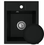 SINK Quality Mosogató Quality Ferrum 40, konyhai gránit mosogató 400x500x195 mm + szifon, fekete, SKQ-FER. C. 1K40. X (SKQ-FER.C.1K40.X)
