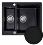 SINK Quality Mosogató Quality Ferrum, konyhai gránit mosogató 605x495x210 mm + szifon, fekete, SKQ-FER. C. 5KBO. X (SKQ-FER.C.5KBO.X)