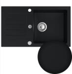 SINK Quality Mosogató Quality Natalie, konyhai gránit mosogató 770x450x170 mm + króm szifon, fekete, SKQ-NAT. C. 1KDO. X (SKQ-NAT.C.1KDO.X)