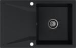 SINK Quality Mosogató Minőségi Obszidián, konyhai gránit mosogató 790x500x210 mm + fekete szifon, fekete, SKQ-OBS. C. 1KDO. XB (SKQ-OBS.C.1KDO.XB)