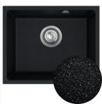 SINK Quality Mosogató Quality Crypton 55, gránit konyhai mosogató 460x375x205 mm + króm szifon, fekete foltos, SKQ-CRY. B. 1KBO. 55. X (SKQ-CRY.B.1KBO.55.X)