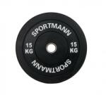 Sportmann Greutate Cauciuc Bumper Plate SPORTMANN - 15 kg / 51 mm - Negru (SM1253-1) - esell