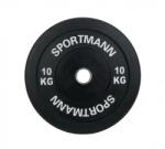 Sportmann Greutate Cauciuc Bumper Plate SPORTMANN - 10 kg / 51 mm - Negru (SM1252-1) - esell