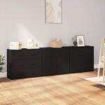 vidaXL Servante, 3 piese, negru, lemn prelucrat (3185424) Comoda
