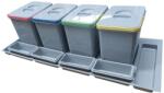 EKOTECH - beépíthető hulladékgyűjtő practiko 1200 - 4x15 liter + 4 tartó - ardesshop