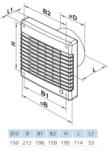 Vents Ventilator diam 150mm intrerupator fir, timer, senzor umiditate M1VTH (150M1VTH)