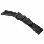STAILER Premium Aviator bőr óraszíj, fekete/szürke 21/18 L - orabox