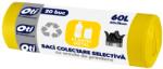 OTI Saci Menajeri OTI pentru Colectare Selectiva, Plastic si metal, Capacitate 60L, 76x60 cm, 20 Buc Rola, Culoare Galben, Articole Menaj (021488)