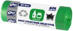 OTI Saci Menajeri OTI pentru Colectare Selectiva, Sticla, Capacitate 60L, 76x60 cm, 20 Buc Rola, Culoare Verde, Articole Menaj (021489)