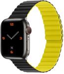 Phoner Rever Apple Watch forgatható mágneses szilikon szíj, 41/40/38mm, S/M, fekete/sárga - speedshop