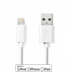 Nedis Lightning Kábel | USB 2.0 | Apple Lightning, 8 Pólusú | USB-A Dugasz | 480 Mbps | Nikkelezett | 3.00 m | Kerek | PVC | Fehér | Műanyag Zacskó (CCGP39300WT30)
