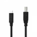 Nedis USB kábel | USB 2.0 | USB-C Dugasz | USB-B Dugasz | 480 Mbps | Nikkelezett | 2.00 m | Kerek | PVC | Fekete | Doboz (CCGB60650BK20)