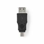 Nedis USB Mikro-B Adapter | USB 2.0 | Mini 5-Pin Dugasz | USB-A Aljzat | 480 Mbps | Nikkelezett | PVC | Fekete | Műanyag Zacskó (CCGP60902BK)