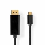 Nedis USB-C Adapter | USB 3.2 Gen 1 | USB-C Dugasz | DisplayPort Dugasz | 4K@60Hz | 2.00 m | Kerek | Aranyozott | PVC | Fekete | Doboz (CCGB64352BK20)
