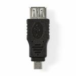 Nedis USB Mikro-B Adapter | USB 2.0 | USB Micro-B Dugasz | USB-A Aljzat | 480 Mbps | OTG | Nikkelezett | PVC | Fekete | Boríték (CCGP60901BK)