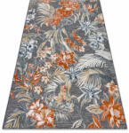 My carpet company kft Szőnyeg BOTANIC 65262 Virágok, lapos szőtt - fekete 157x220 cm (D1029)