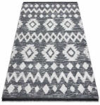 My carpet company kft Fonott Sizal EKO szőnyeg boho MOROC Etno Cikcakk 22319 rojt - két szintű gyapjú szürke / krém, újrahasznosított szőnyeg 136x190 cm (D613)