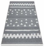 My carpet company kft Fonott Sizal szőnyeg boho MOROC Geometriai 22321 rojt - két szintű gyapjú krém / сив, újrahasznosított szőnyeg 155x220 cm (D620)