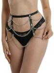 STD Sistem Harness Belt cu Lanturi, Piele Ecologica, Negru, S-L