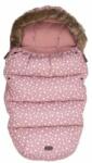 FreeON Sac de iarna pentru carucior, Polar, 100x55 cm, Impermeabil, Cu guler detasabil din blanita, Cu fleece in interior, Pink Dots