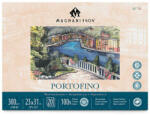 Fedrigoni Magnani Portofino akvarelltömb, 100% pamut, 300 g, 23x31 cm, 20 lap, sima