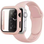 Utángyártott Apple Watch szíj, 41mm szilikon óraszíj és tok rózsaszín (OS-0367)