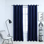 vidaXL Draperii opace & inele 2 buc. albastru închis 140x175cm catifea (134528)