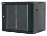 Dateup Cabinet Metalic Dateup 9U 600 x 450, montare pe perete, usa din sticla, panouri laterale detasabile si securizate Nrgru (MP.6409.9001)